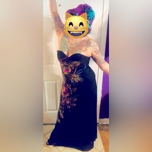 Stunning Rhinestone Peacock Gown Size Medium NWT